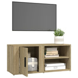 TV Cabinet Sonoma Oak 80x31.5x36 cm Engineered Wood - 45-Degree Angle