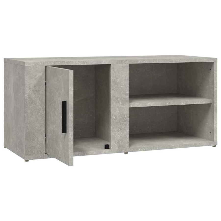TV Cabinet Concrete Grey 80x31.5x36 cm Engineered Wood