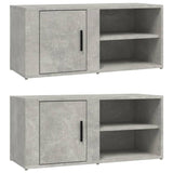 TV Cabinets 2 pcs Concrete Grey 80x31.5x36 cm Engineered Wood - Front View