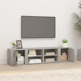TV Cabinets 2 pcs Concrete Grey 80x31.5x36 cm Engineered Wood - Side View