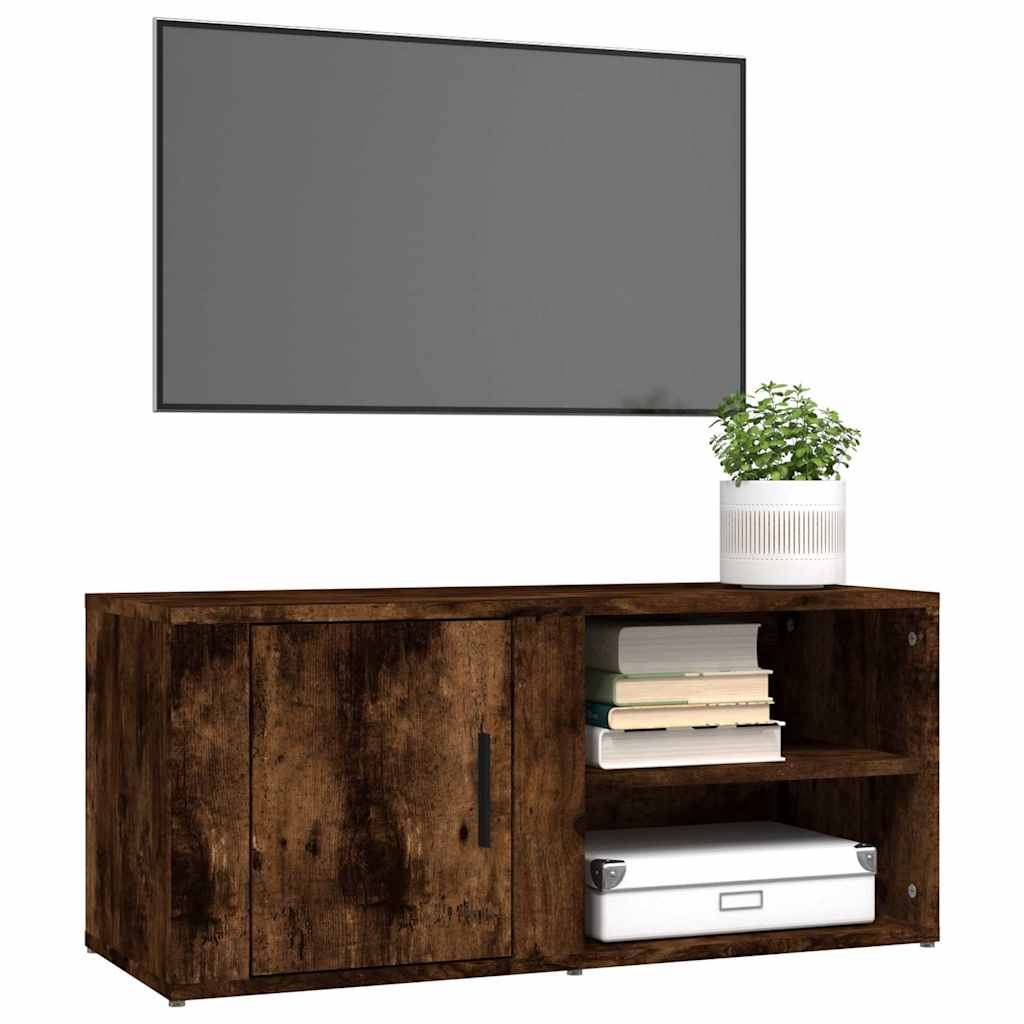TV Cabinet Smoked Oak 80x31.5x36 cm Engineered Wood