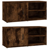 TV Cabinets 2 pcs Smoked Oak 80x31.5x36 cm Engineered Wood - Front View