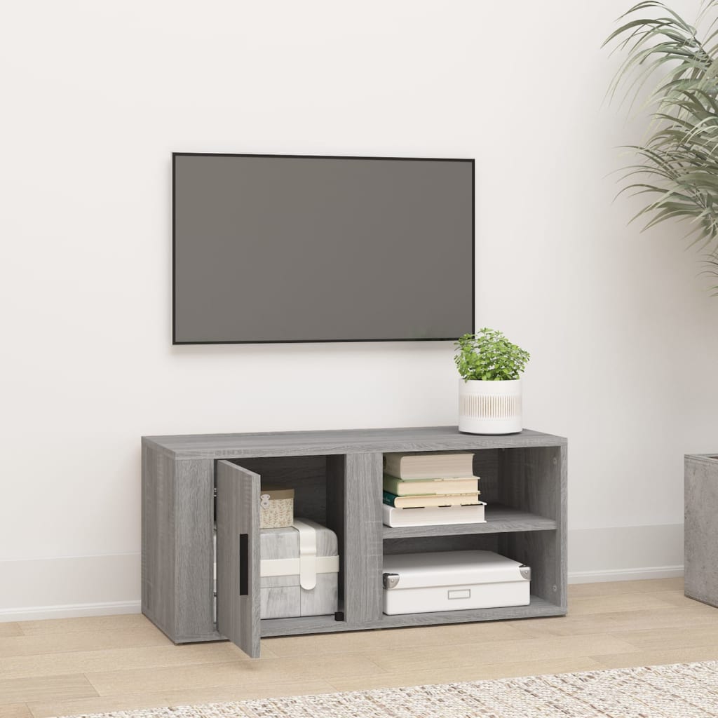 TV Cabinet Grey Sonoma 80x31.5x36 cm Engineered Wood