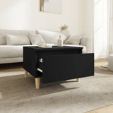 Side Tables 2 pcs Black 50x46x35 cm Engineered Wood - Top-Down View