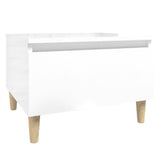 Side Table High Gloss White 50x46x35 cm Engineered Wood - Front View