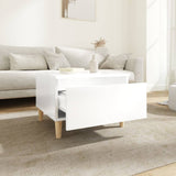 Side Table High Gloss White 50x46x35 cm Engineered Wood - Side View