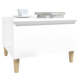 Side Table High Gloss White 50x46x35 cm Engineered Wood - Top-Down View