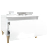 Side Table High Gloss White 50x46x35 cm Engineered Wood - 45-Degree Angle