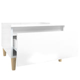 Side Table High Gloss White 50x46x35 cm Engineered Wood - Close-Up Angle