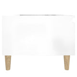 Side Table High Gloss White 50x46x35 cm Engineered Wood - Low Angle