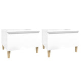 Side Tables 2 pcs High Gloss White 50x46x35 cm Engineered Wood