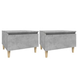 Side Tables 2 pcs Concrete Grey 50x46x35 cm Engineered Wood - Front View