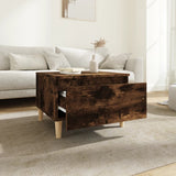Side Table Smoked Oak 50x46x35 cm Engineered Wood - Side View