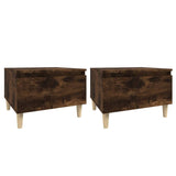 Side Tables 2 pcs Smoked Oak 50x46x35 cm Engineered Wood - Front View