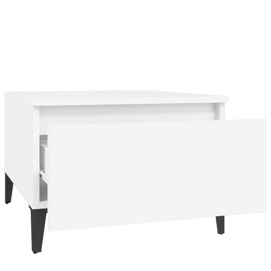 Side Table White 50x46x35 cm Engineered Wood