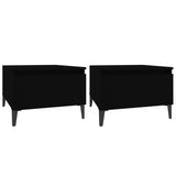 Side Tables 2 pcs Black 50x46x35 cm Engineered Wood - Front View