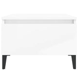 Side Table High Gloss White 50x46x35 cm Engineered Wood - Rear View