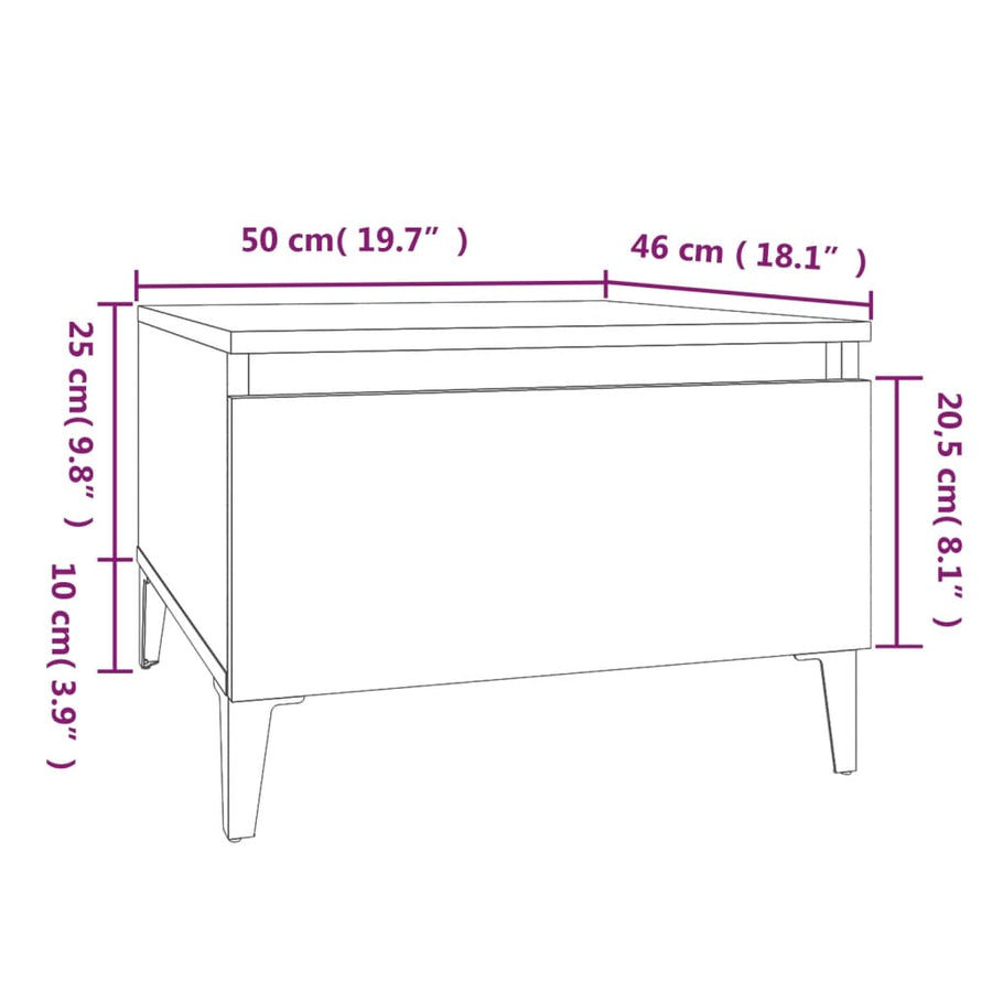 Side Table Smoked Oak 50x46x35 cm Engineered Wood