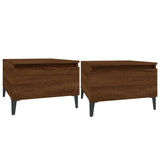 Side Tables 2 pcs Brown Oak 50x46x35 cm Engineered Wood - Front View