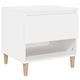 Bedside Table White 50x46x50 cm Engineered Wood - Front View