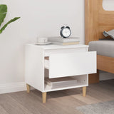 Bedside Table White 50x46x50 cm Engineered Wood - Side View