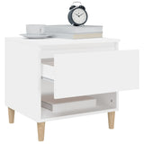 Bedside Table White 50x46x50 cm Engineered Wood - Top-Down View