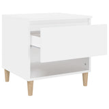 Bedside Table White 50x46x50 cm Engineered Wood - Close-Up Angle