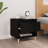 Bedside Table Black 50x46x50 cm Engineered Wood - Side View