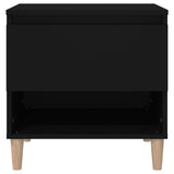 Bedside Table Black 50x46x50 cm Engineered Wood - 45-Degree Angle