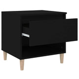 Bedside Table Black 50x46x50 cm Engineered Wood - Close-Up Angle