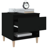 Bedside Tables 2 pcs Black 50x46x50 cm Engineered Wood - Top-Down View