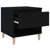 Bedside Tables 2 pcs Black 50x46x50 cm Engineered Wood - Close-Up Angle