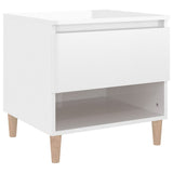 Bedside Table High Gloss White 50x46x50 cm Engineered Wood - Front View