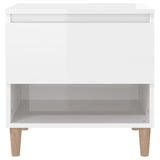 Bedside Table High Gloss White 50x46x50 cm Engineered Wood