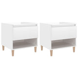Bedside Tables 2 pcs High Gloss White 50x46x50 cm Engineered Wood - Front View