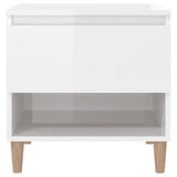 Bedside Tables 2 pcs High Gloss White 50x46x50 cm Engineered Wood - 45-Degree Angle