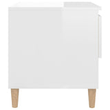 Bedside Tables 2 pcs High Gloss White 50x46x50 cm Engineered Wood - Rear View