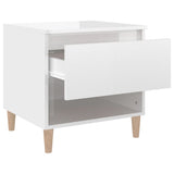 Bedside Tables 2 pcs High Gloss White 50x46x50 cm Engineered Wood