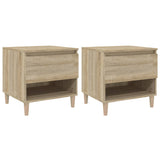 Bedside Tables 2 pcs Sonoma Oak 50x46x50 cm Engineered Wood - Front View
