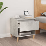 Bedside Table Concrete Grey 50x46x50 cm Engineered Wood - Side View