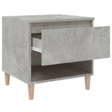 Bedside Table Concrete Grey 50x46x50 cm Engineered Wood - Close-Up Angle