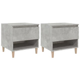 Bedside Tables 2 pcs Concrete Grey 50x46x50 cm Engineered Wood - Front View
