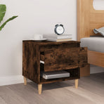 Bedside Table Smoked Oak 50x46x50 cm Engineered Wood