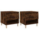 Bedside Tables 2 pcs Smoked Oak 50x46x50 cm Engineered Wood - Front View
