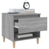 Bedside Table Grey Sonoma 50x46x50 cm Engineered Wood - Top-Down View