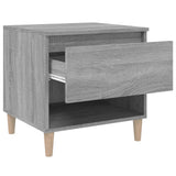 Bedside Table Grey Sonoma 50x46x50 cm Engineered Wood - Close-Up Angle