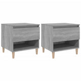 Bedside Tables 2 pcs Grey Sonoma 50x46x50 cm Engineered Wood - Front View