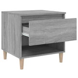 Bedside Tables 2 pcs Grey Sonoma 50x46x50 cm Engineered Wood - Close-Up Angle