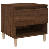 Bedside Table Brown Oak 50x46x50 cm Engineered Wood - Front View