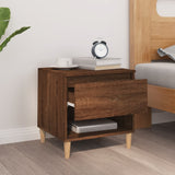 Bedside Table Brown Oak 50x46x50 cm Engineered Wood - Side View